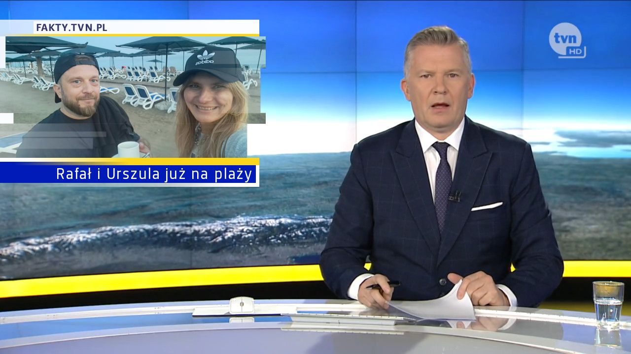 Rafał i Urszula już na plaży 