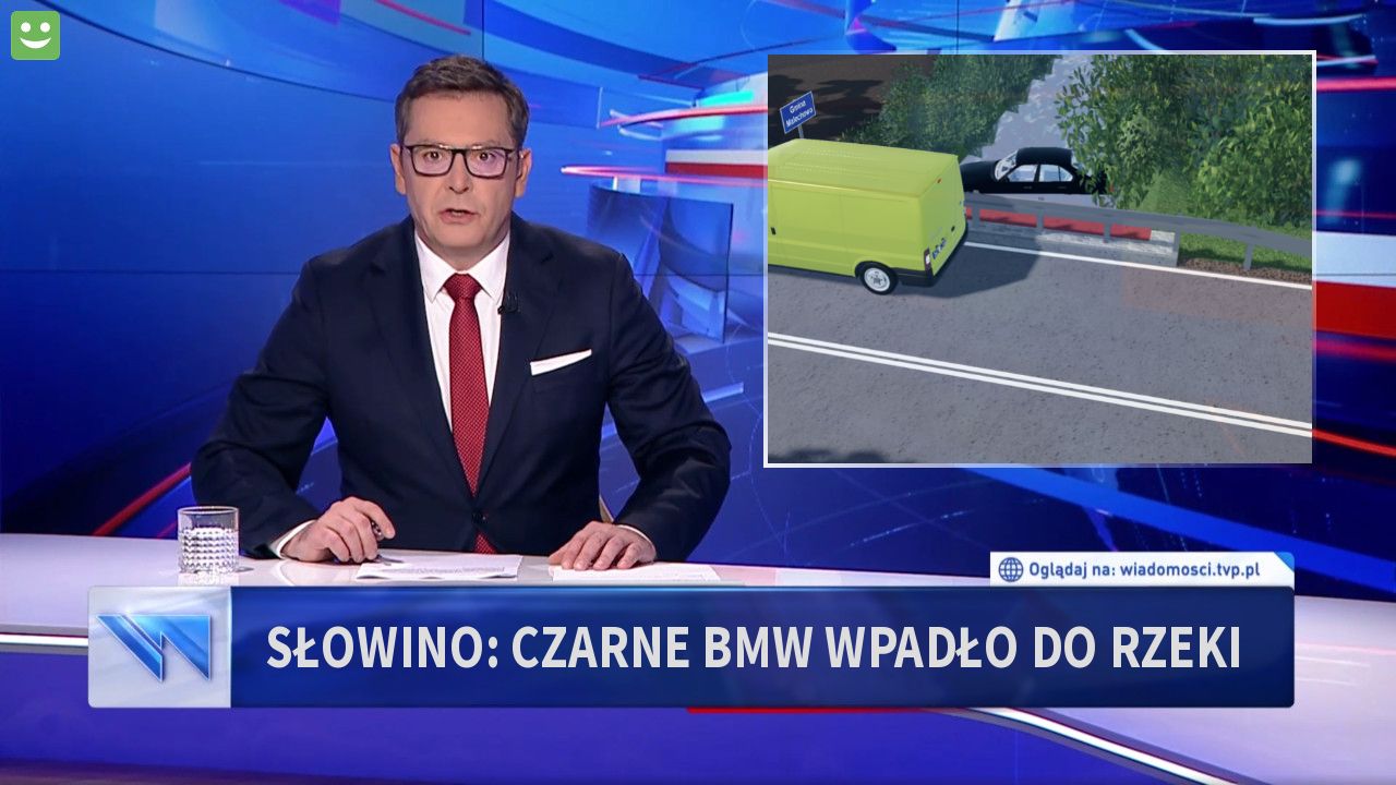 SŁOWINO: CZARNE BMW WPADŁO DO RZEKI