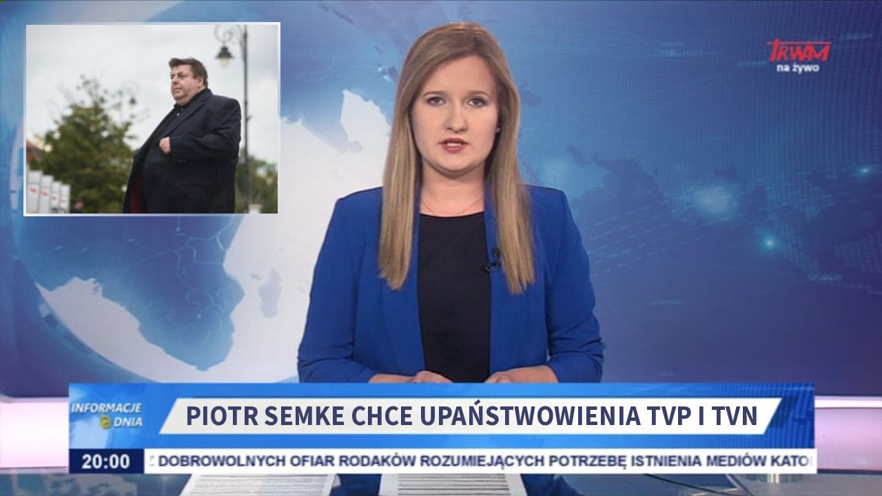 Piotr Semke chce upaństwowienia TVP i TVN 