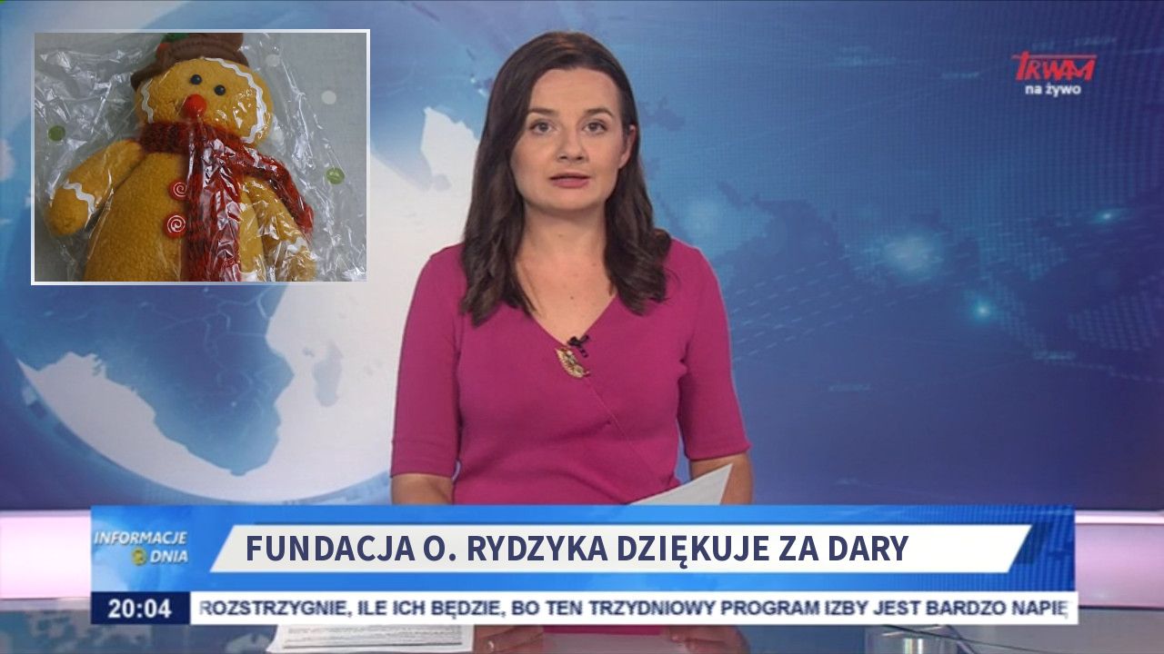 Fundacja O. Rydzyka dziękuje za dary