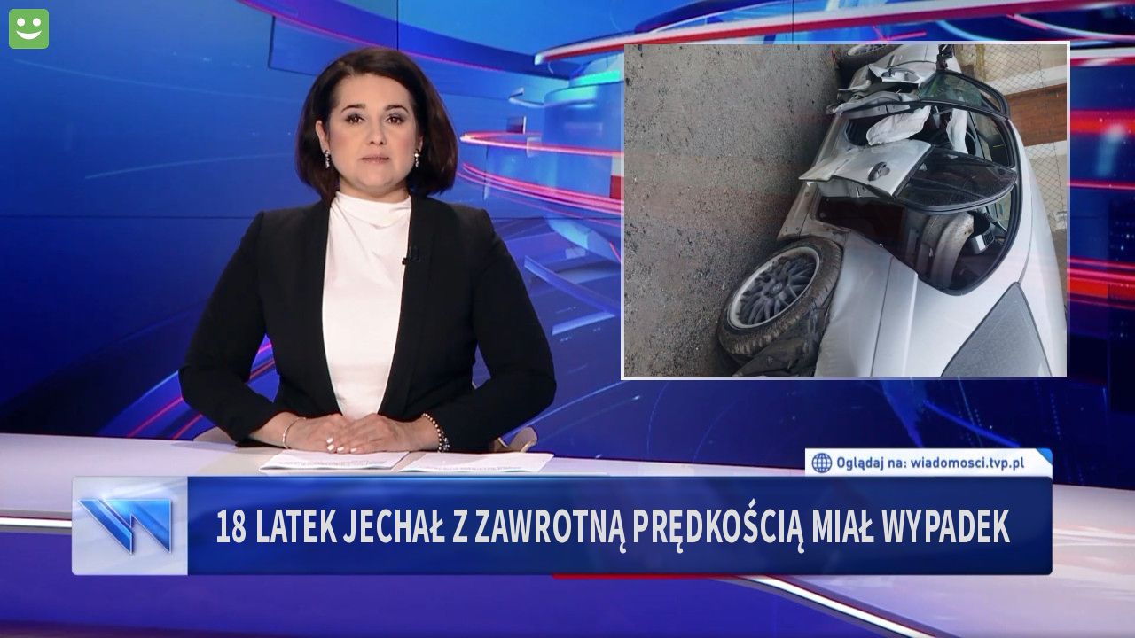 18 latek jechał z zawrotną prędkością miał wypadek