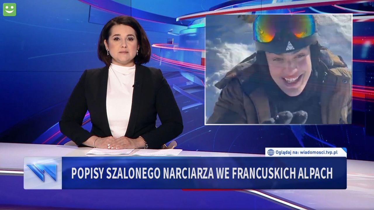 Popisy szalonego narciarza we francuskich Alpach