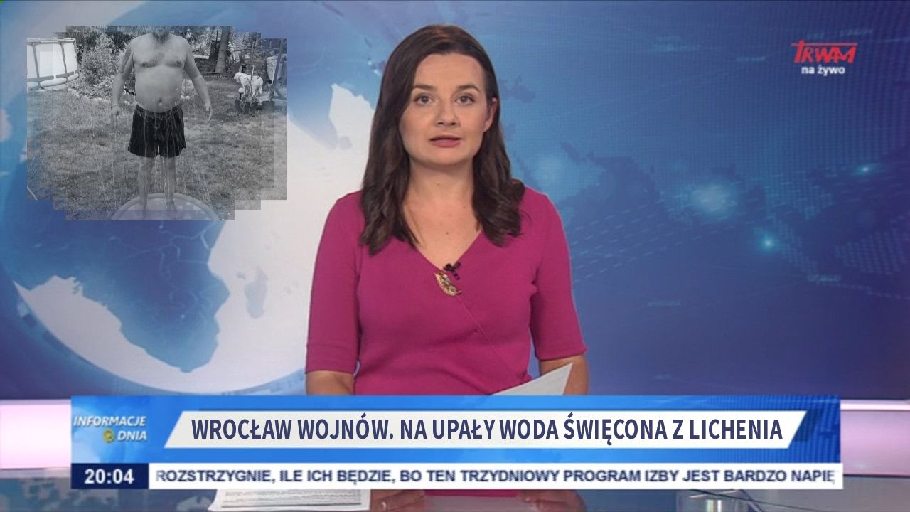 Wrocław Wojnów.  Na upały woda święcona z lichenia