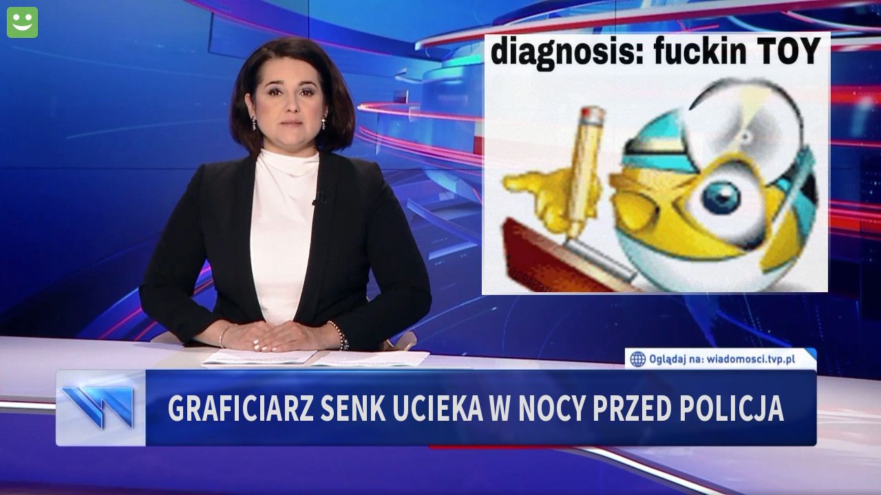 Graficiarz senk ucieka w nocy przed policja