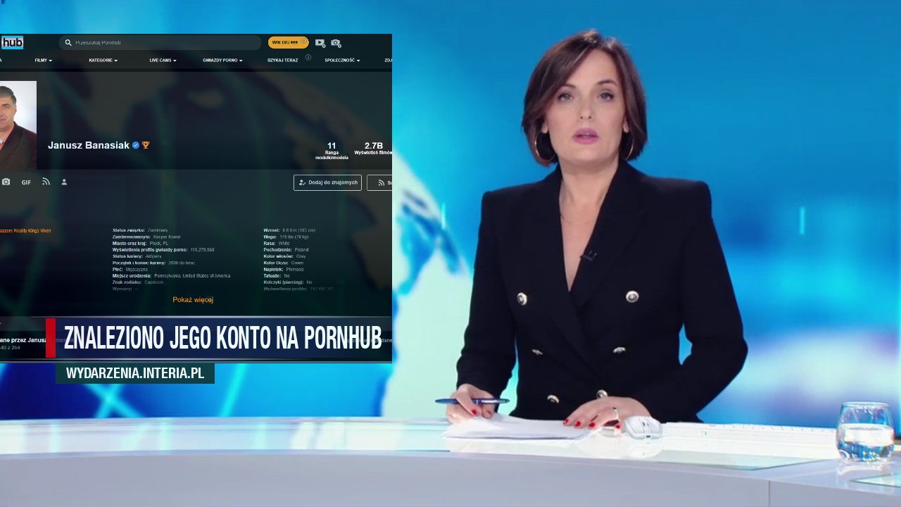 znaleziono jego konto na pornhub