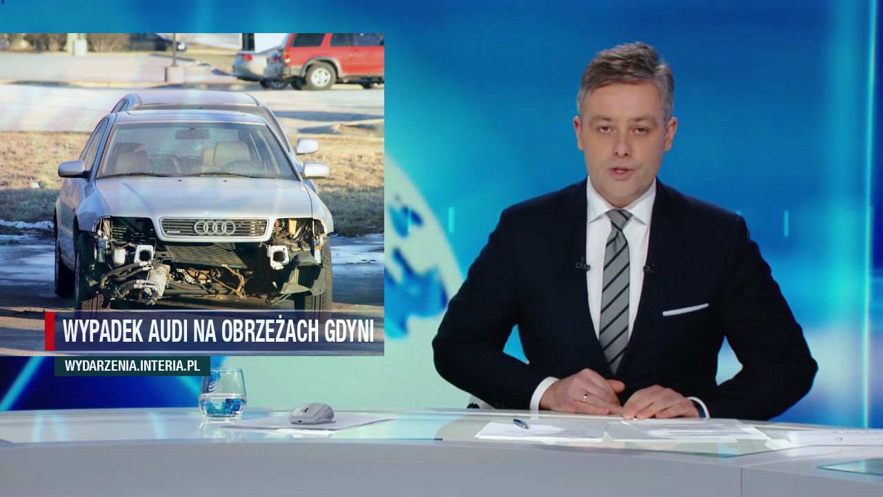 Wypadek Audi na obrzeżach gdyni