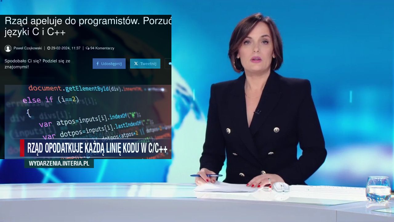 Rząd opodatkuje każdą linię kodu w C/C++