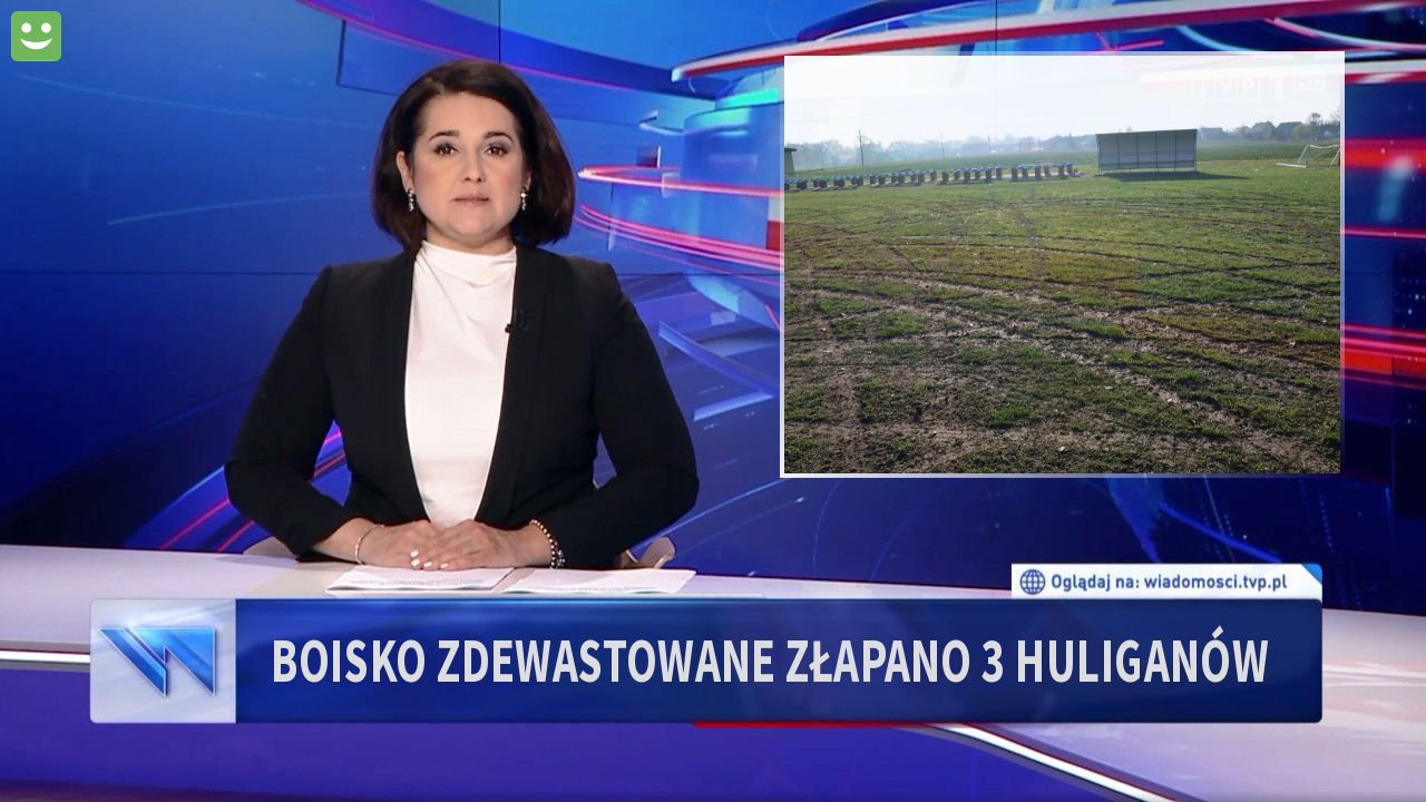 Boisko zdewastowane złapano 3 huliganów 