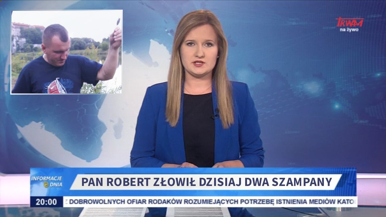 Pan Robert złowił dzisiaj dwa szampany 