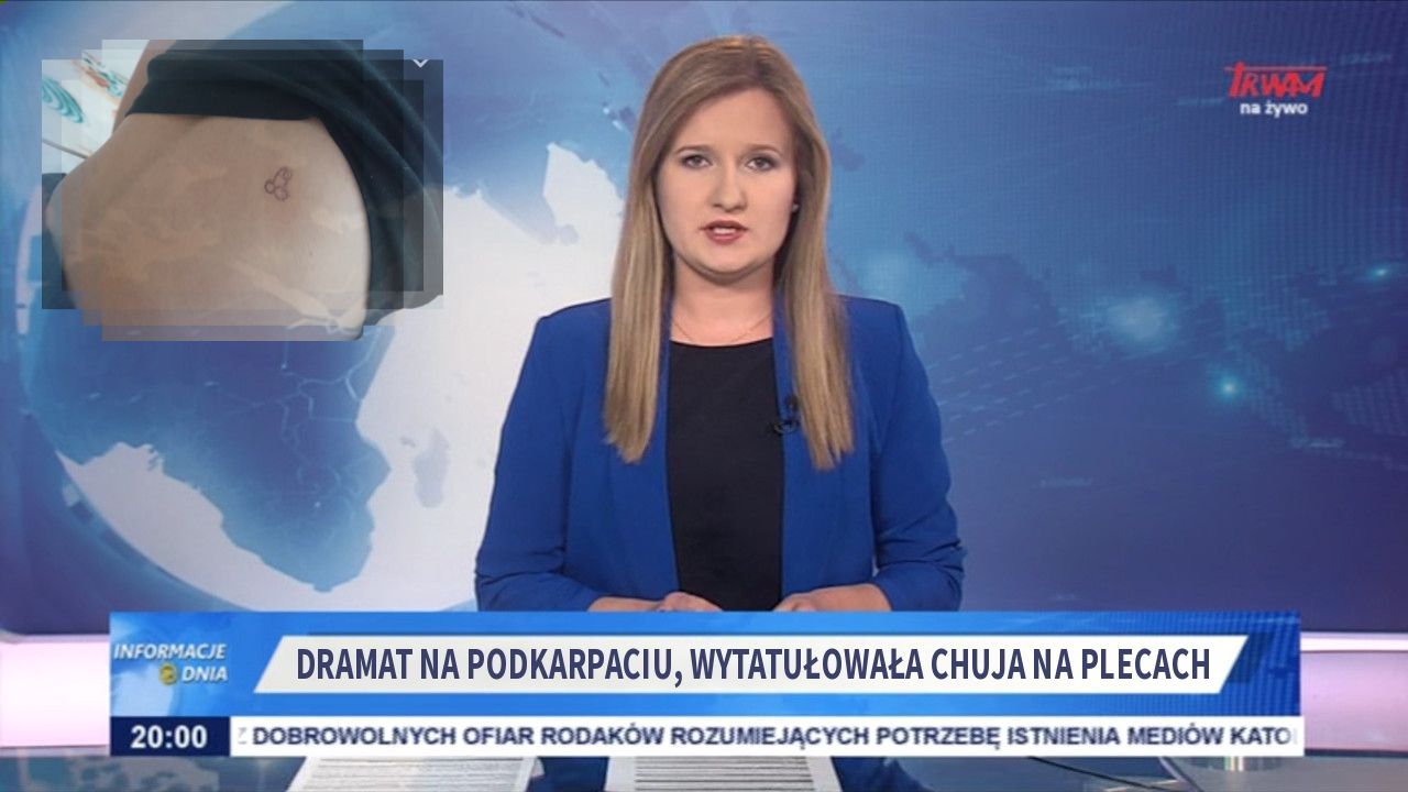 Dramat na Podkarpaciu, wytatułowała chuja na plecach 