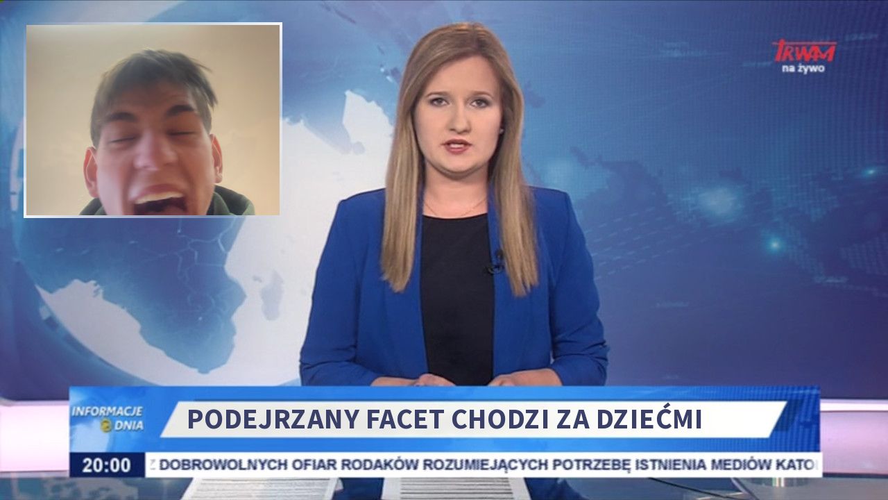 Podejrzany facet chodzi za dziećmi 