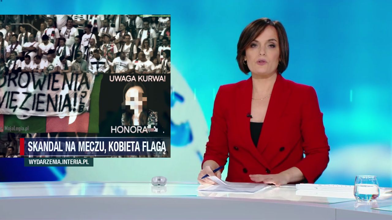 SKANDAL NA MECZU, KOBIETA FLAGĄ