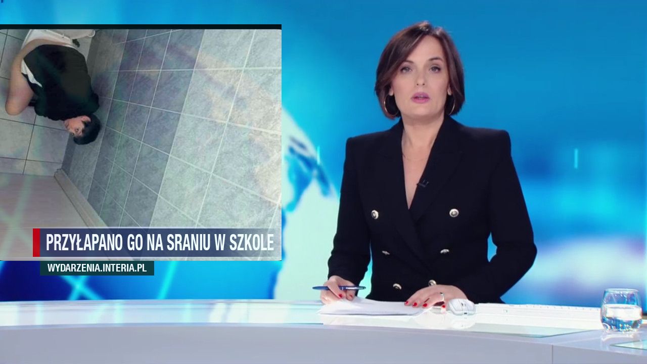 przyłapano go na sraniu w szkole