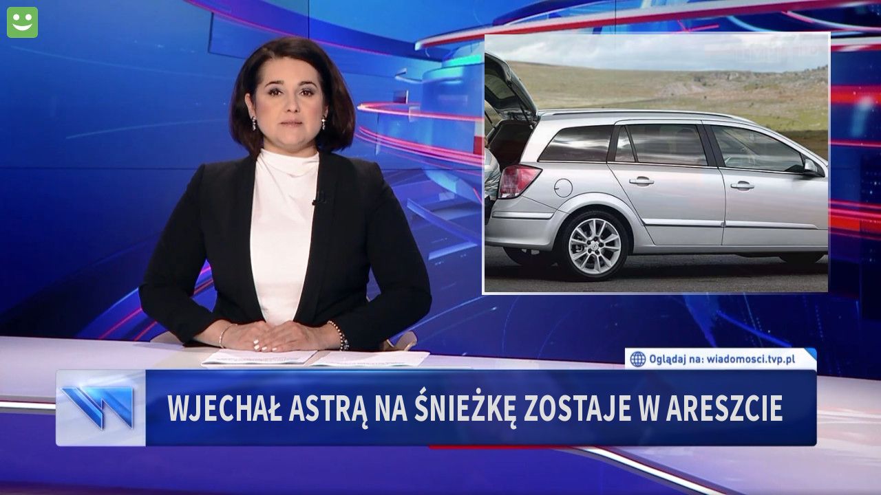 Wjechał astrą na śnieżkę zostaje w areszcie 