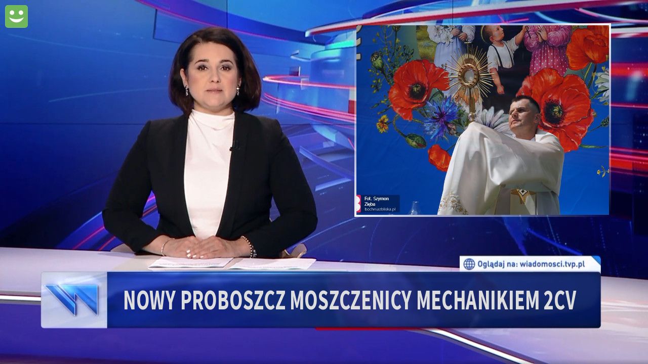 Nowy proboszcz Moszczenicy mechanikiem 2cv 