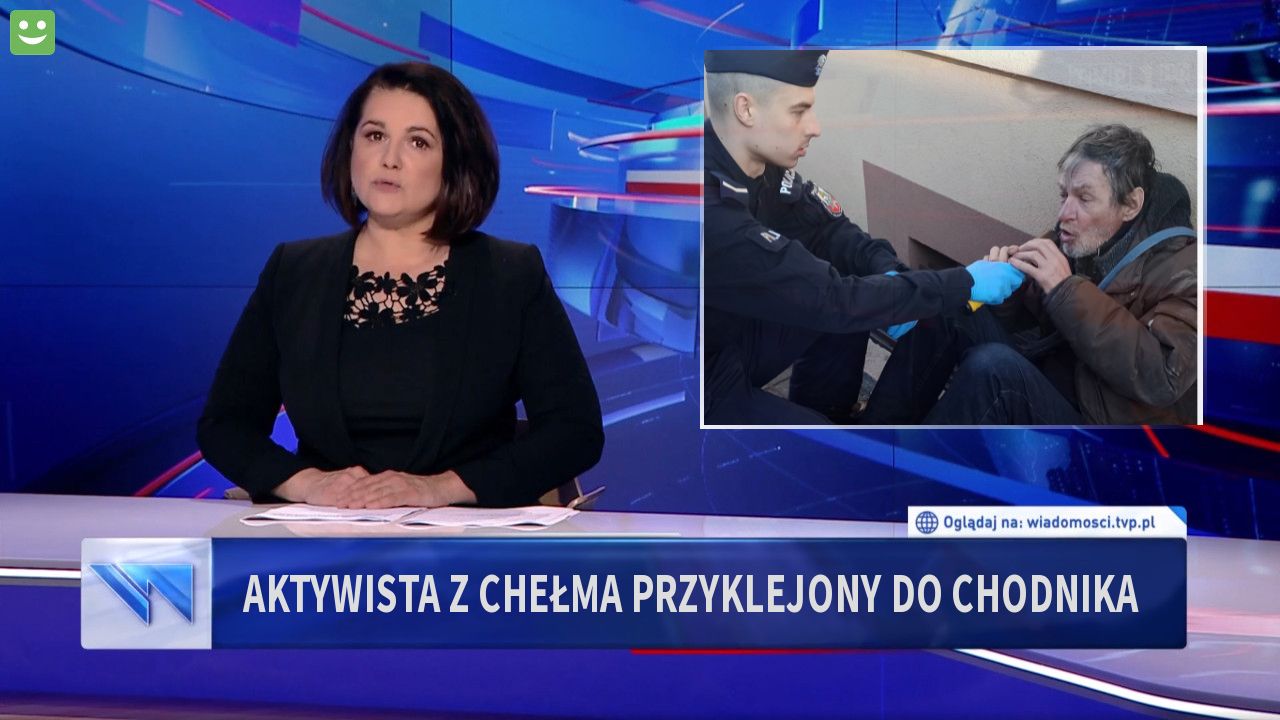 AKTYWISTA Z CHEŁMA PRZYKLEJONY DO CHODNIKA