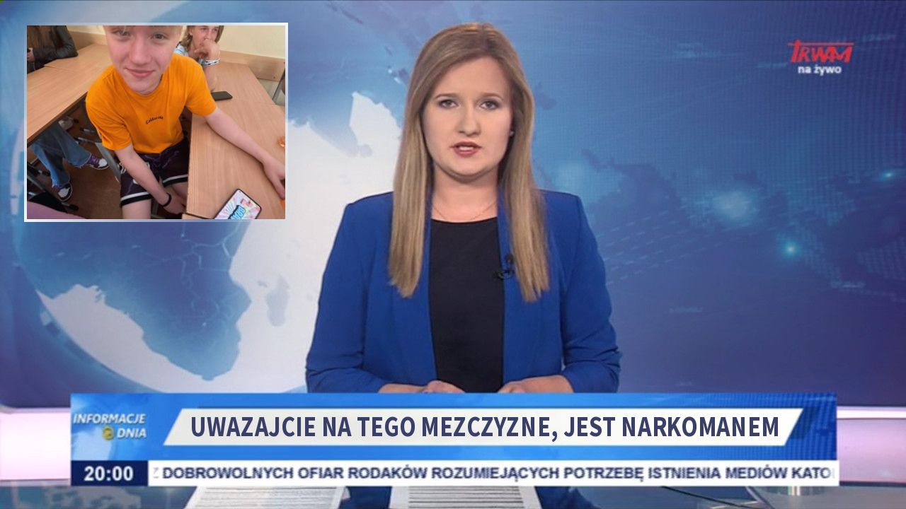 uwazajcie na tego mezczyzne, jest narkomanem