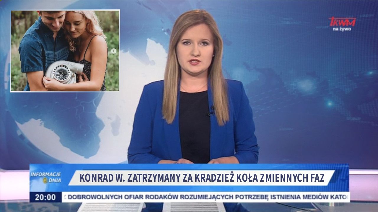 Konrad W. Zatrzymany za kradzież koła zmiennych faz