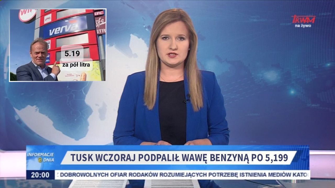 Tusk wczoraj podpalił Wawę benzyną po 5,199