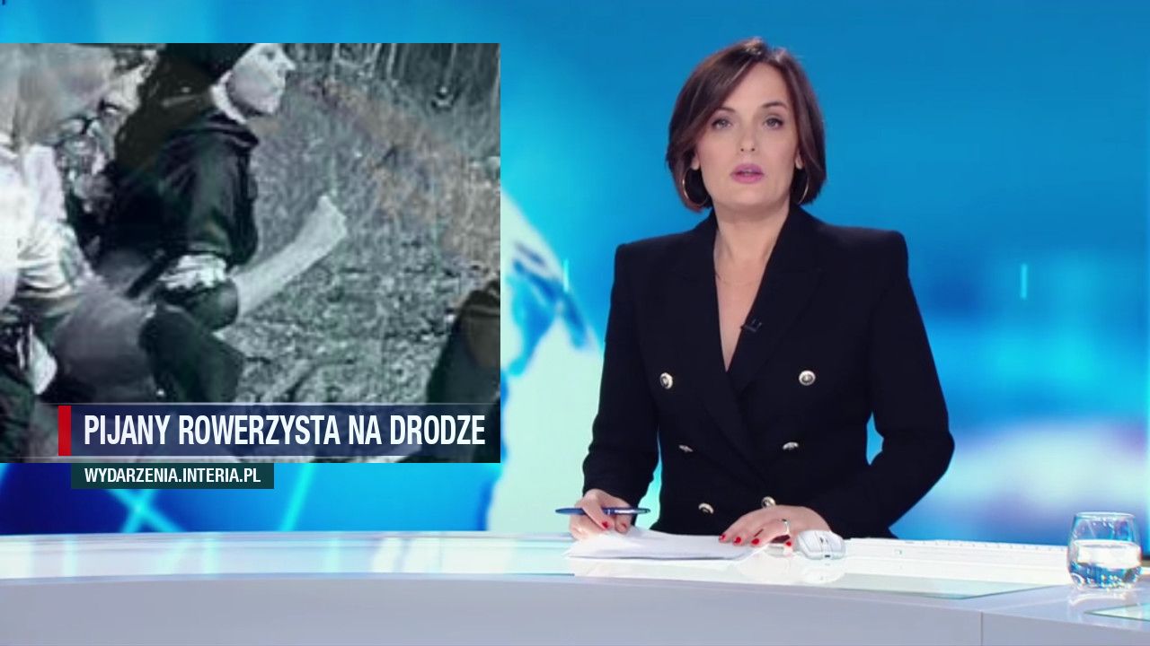 Pijany rowerzysta na drodze 