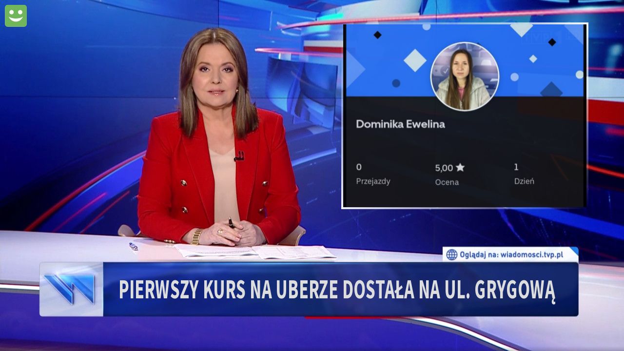 Pierwszy kurs na uberze dostała na ul. grygową