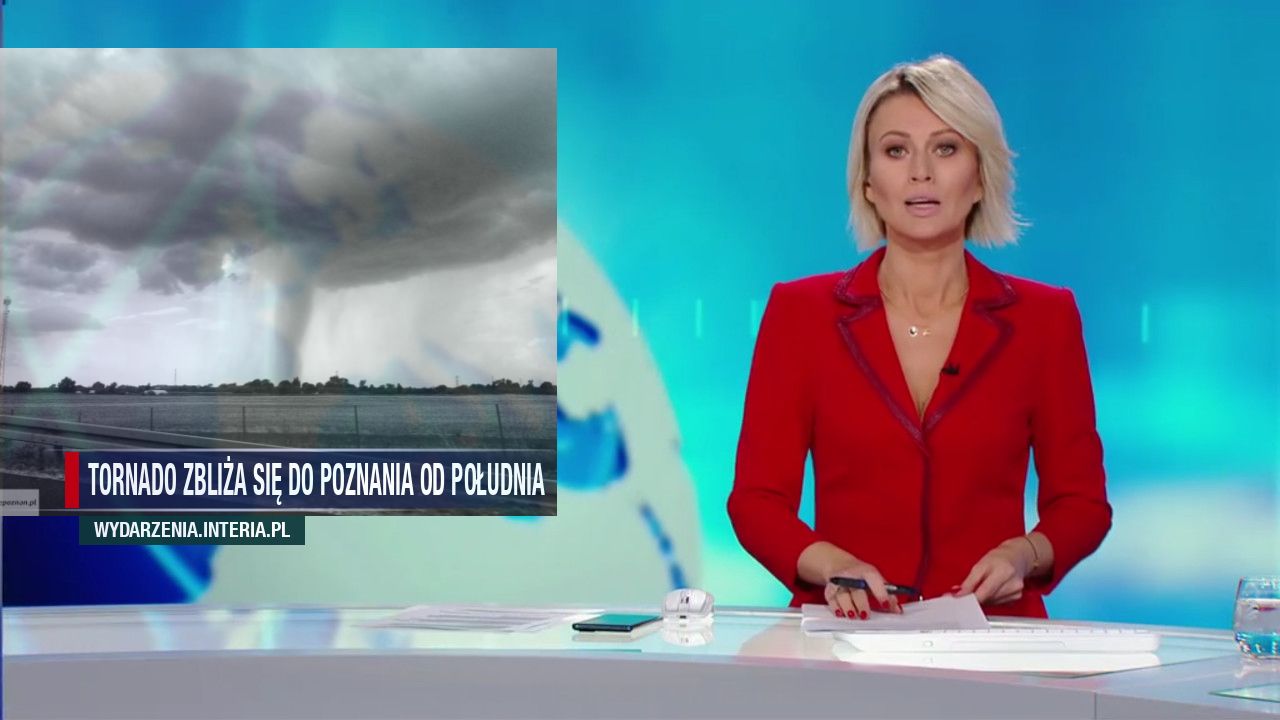 Tornado zbliża się do Poznania od południa