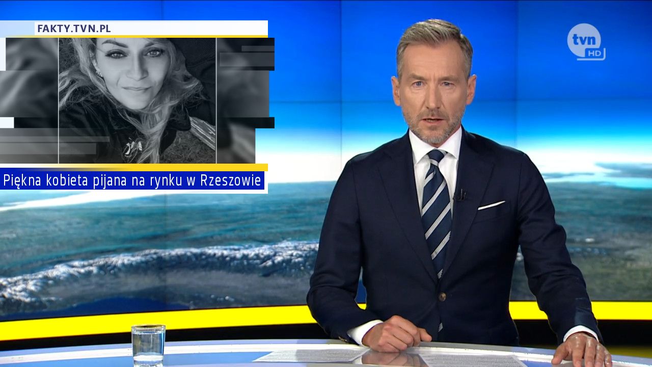 Piękna kobieta pijana na rynku w Rzeszowie 