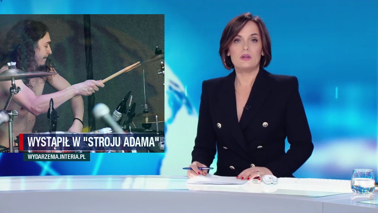 Wystąpił w "stroju adama"